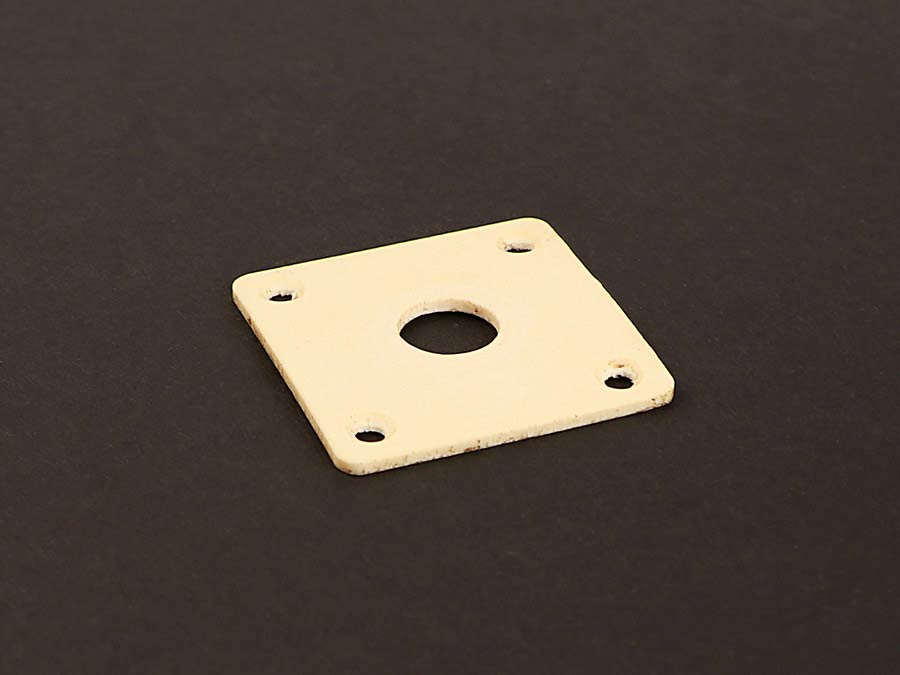 LP jack plate, cream relic This jack plate is intentionally aged to match the rest of a vintage guitar.