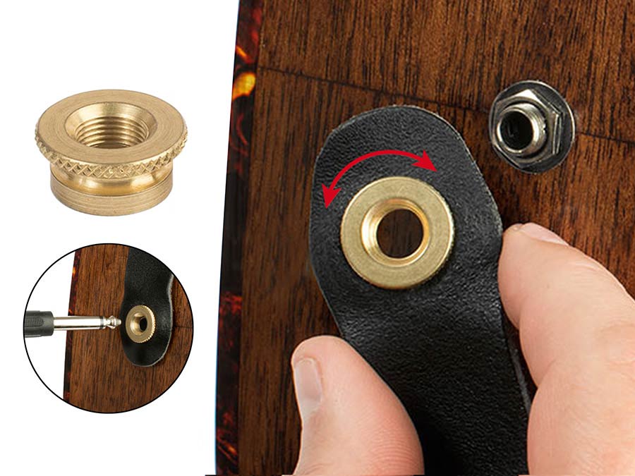 Boston acoustic strap secure for inch threaded endpin jacks