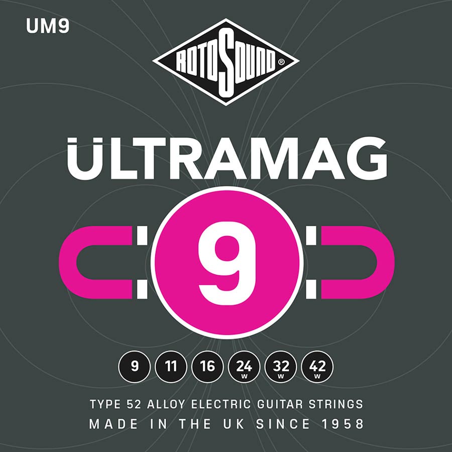 UM9 Rotosound Ultramag string set electric type 52 alloy wound 9-42