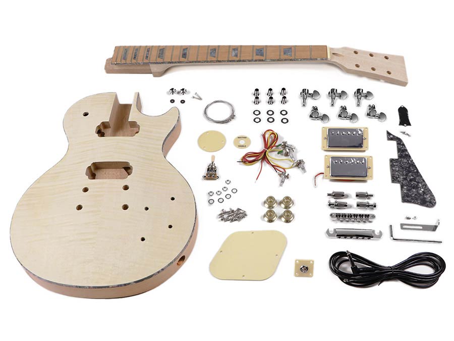 Boston guitar assembly kit mahogany with flamed maple veneer