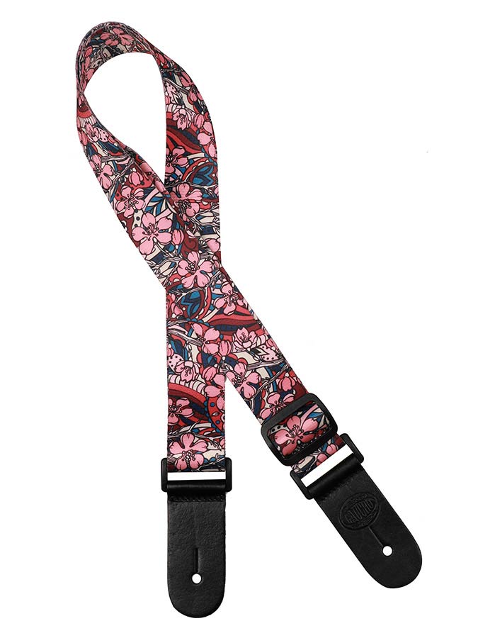Gaucho Standard Series ukulele strap with lila flowers