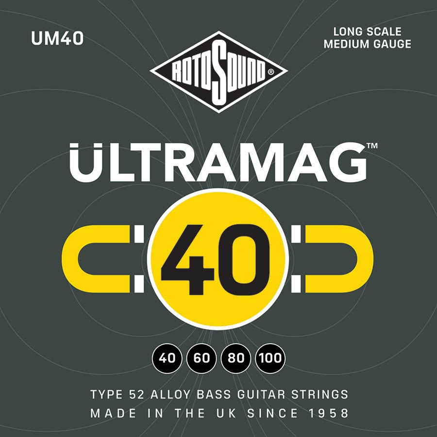 UM40 Rotosound Ultramag string set electric bass type 52 allow wound 40-100