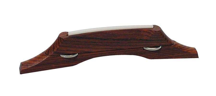 Bridge for guitar, rosewood, height adjustable, plastic saddle