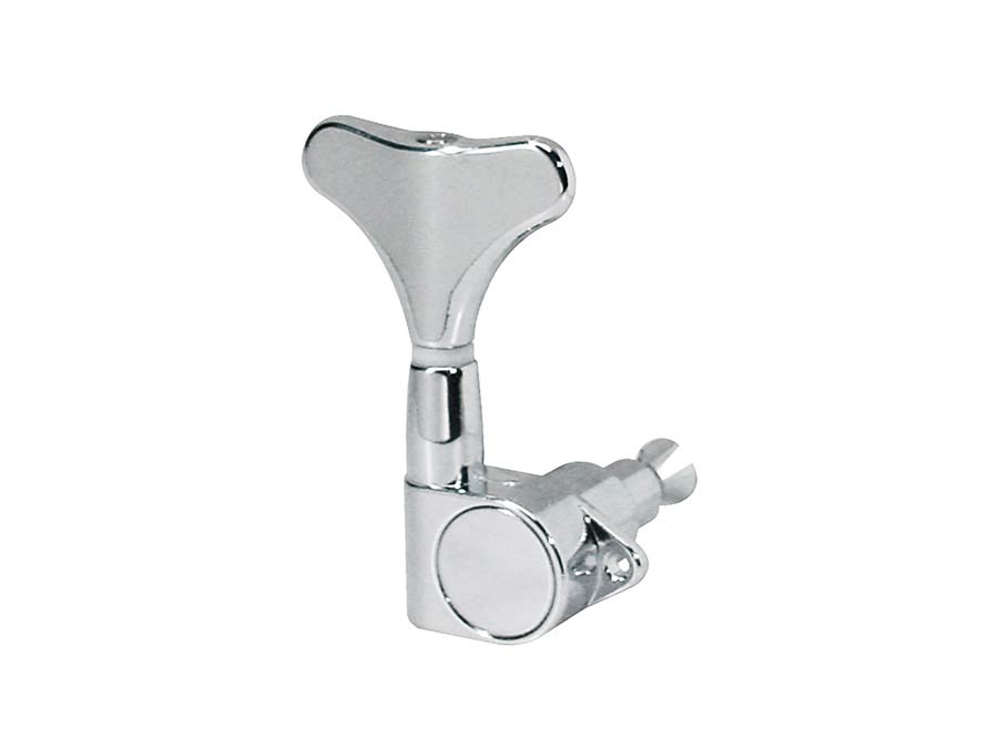 Machine heads for bass guitar, die cast, 4x left, chrome