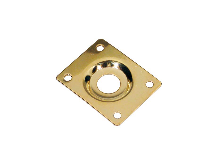 Jack plate, rectangular, recessed hole, slanted metal, gold