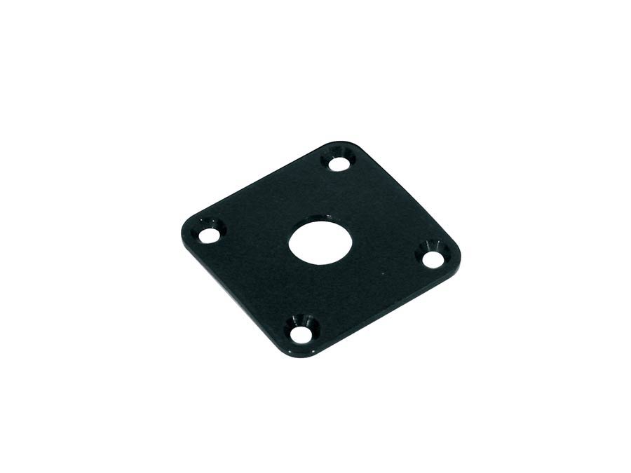 Jack plate, square, flat metal, black