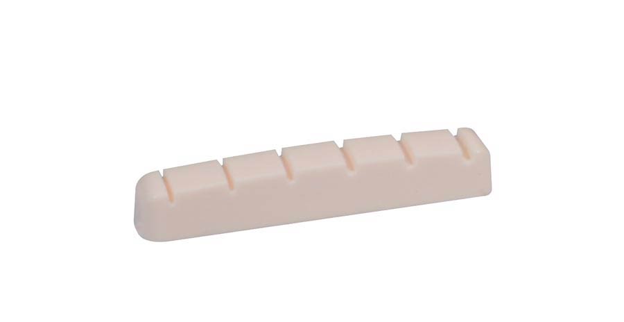 Top nuts for electric guitar, plastic, 41,5x6x7mm, 12-pack