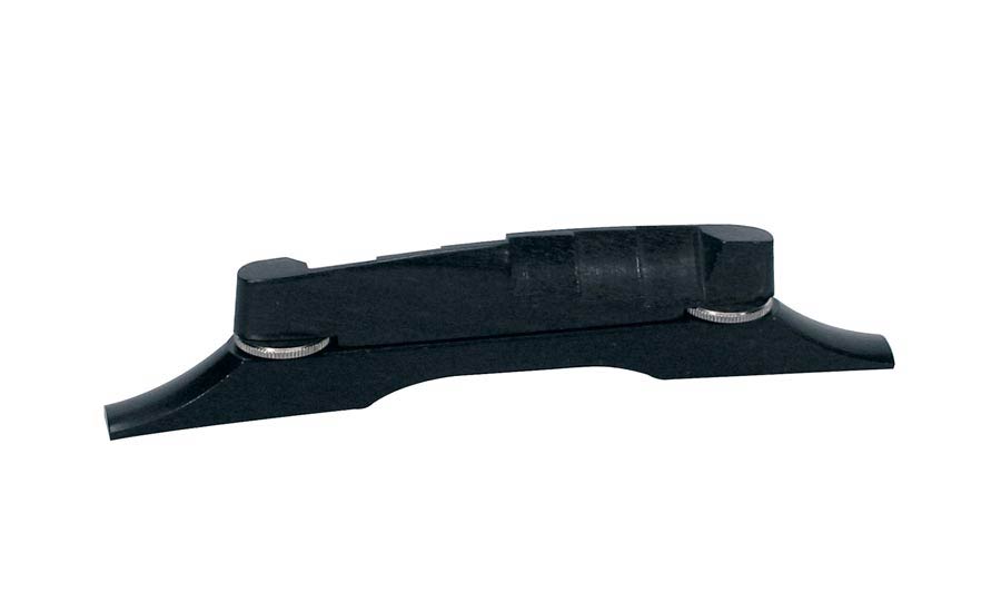 Bridge for guitar, ebony, height adjustable, compensated saddles