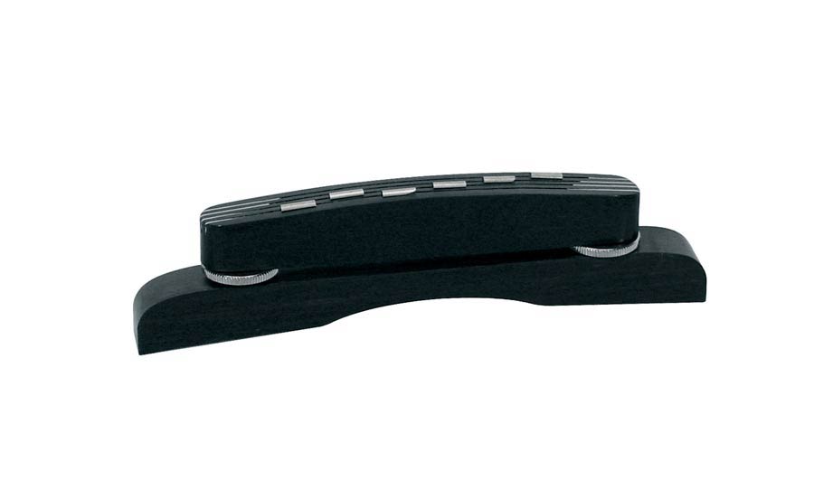 Bridge for guitar, ebony, height adjustable, adjustable fret saddles