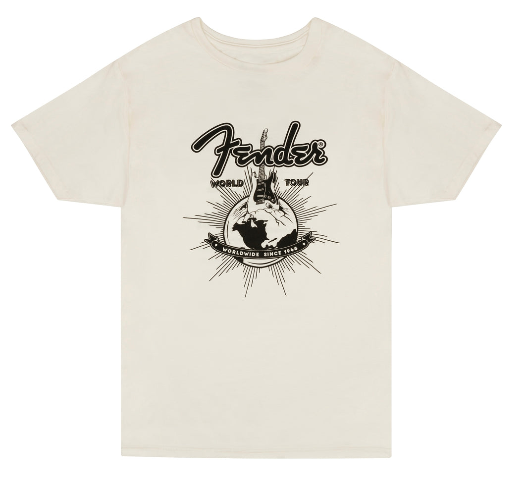 Fender World Tour T-Shirt, Vintage White - XL