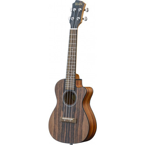 Adam Black Concert Ukulele Spalted Ebony Cut Away Electric