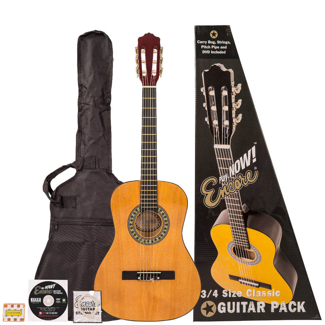 Encore 3/4 Size Classic Guitar Outfit ~ Natural