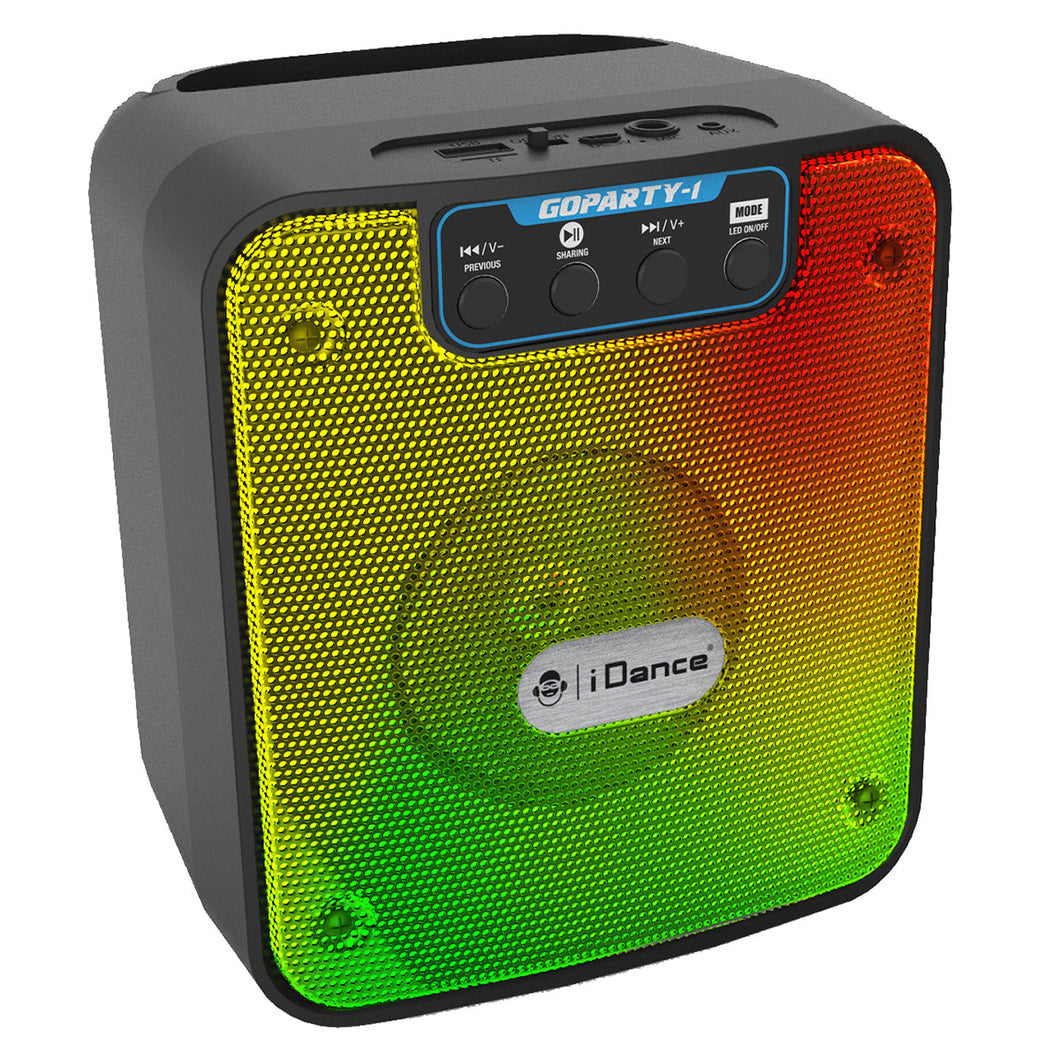 iDance GoParty 1 Rechargeable Bluetooth Speaker with Disco Lights ~ 5W