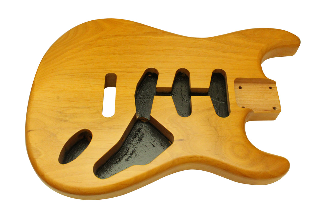 Two piece satin nitrocellulose natural Strat body