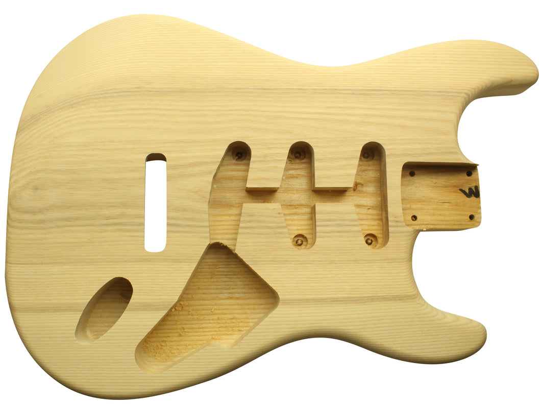 Unpainted raw ash Stratocaster body