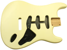 Load image into Gallery viewer, Three piece satin nitrocellulose vintage white Strat body
