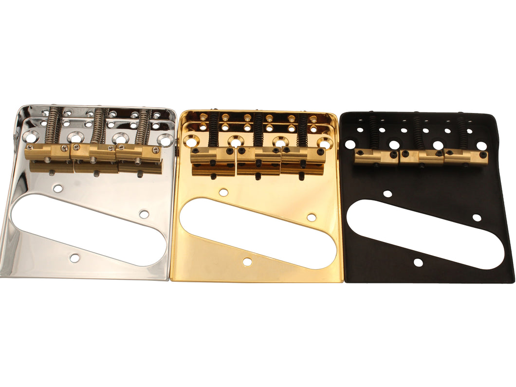 Telecaster bridge with brass compensated saddles