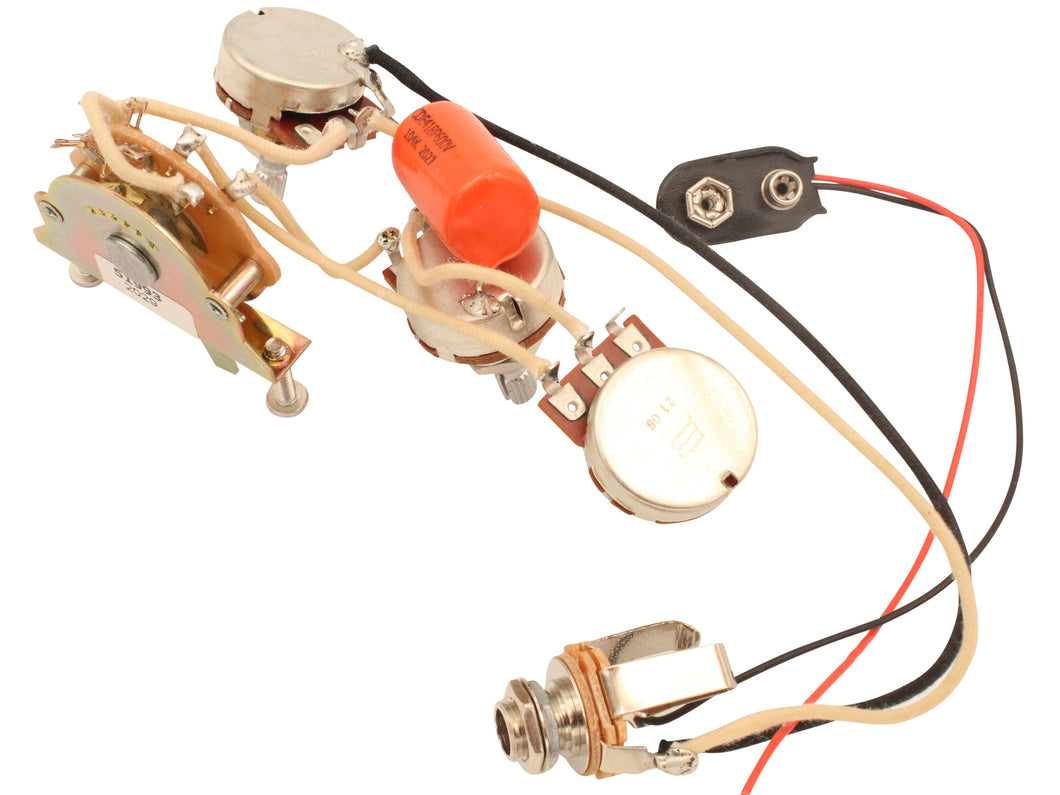 Stratocaster wiring harness for active pickups