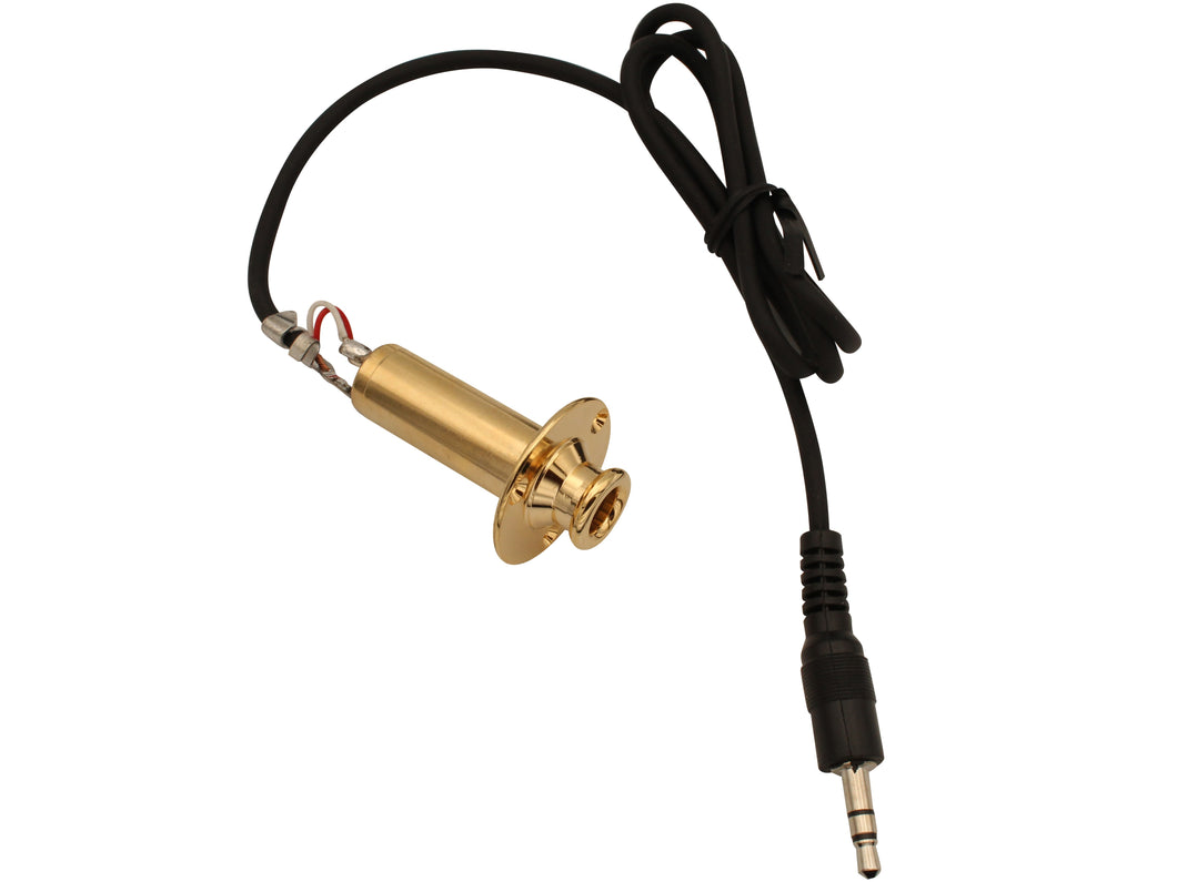 Acoustic endpin jack prewired to 3.5mm male jack