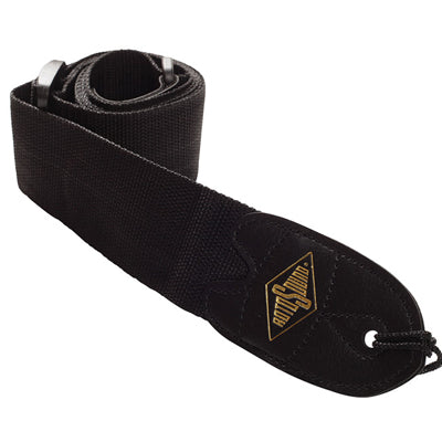 Black nylon webbing strap