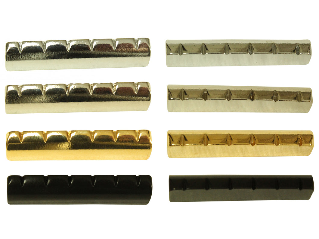 Plated brass Les Paul style guitar nut (chrome, nickel, gold or black)