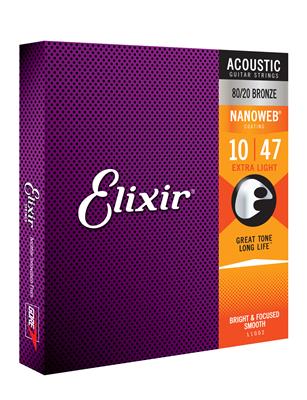 Elixir E11002 Nano 80/20 Acoustic 10-47 XL Set