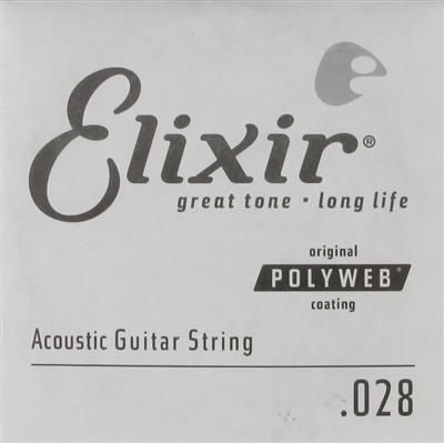 Elixir E13128 80/20 Poly .028 Single String