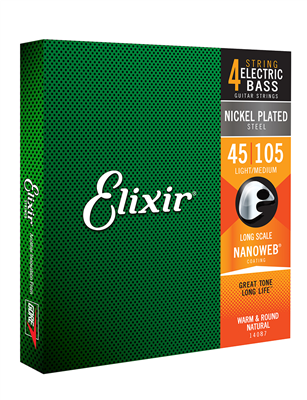 Elixir E14087 Nano Bass XL Med 45-105 Set
