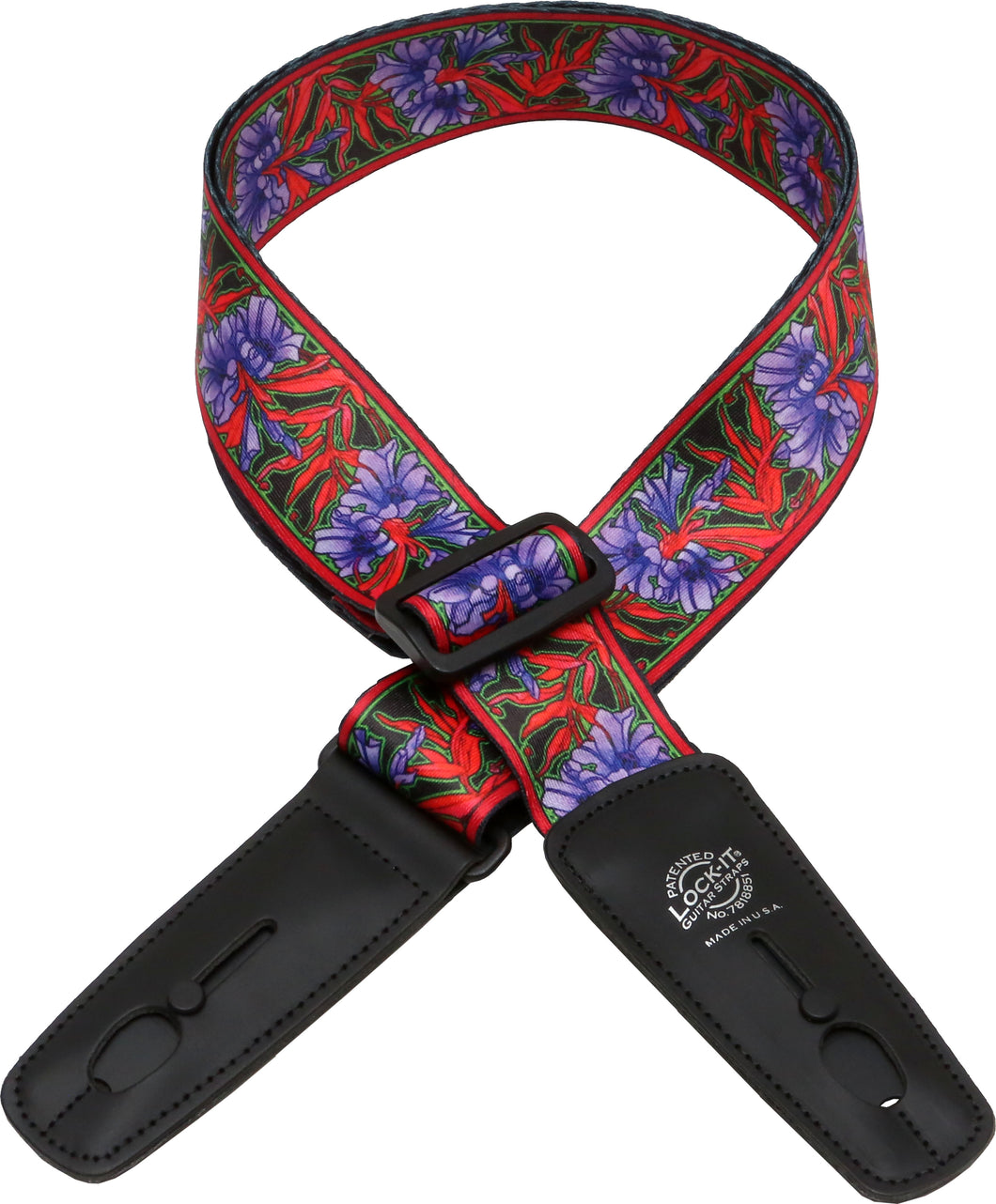 Lock-It 2 Inch Bob Masse Series Strap - Purple Flowers