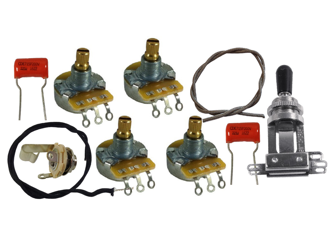 Gibson style wiring kit (variety of switch and pot options)
