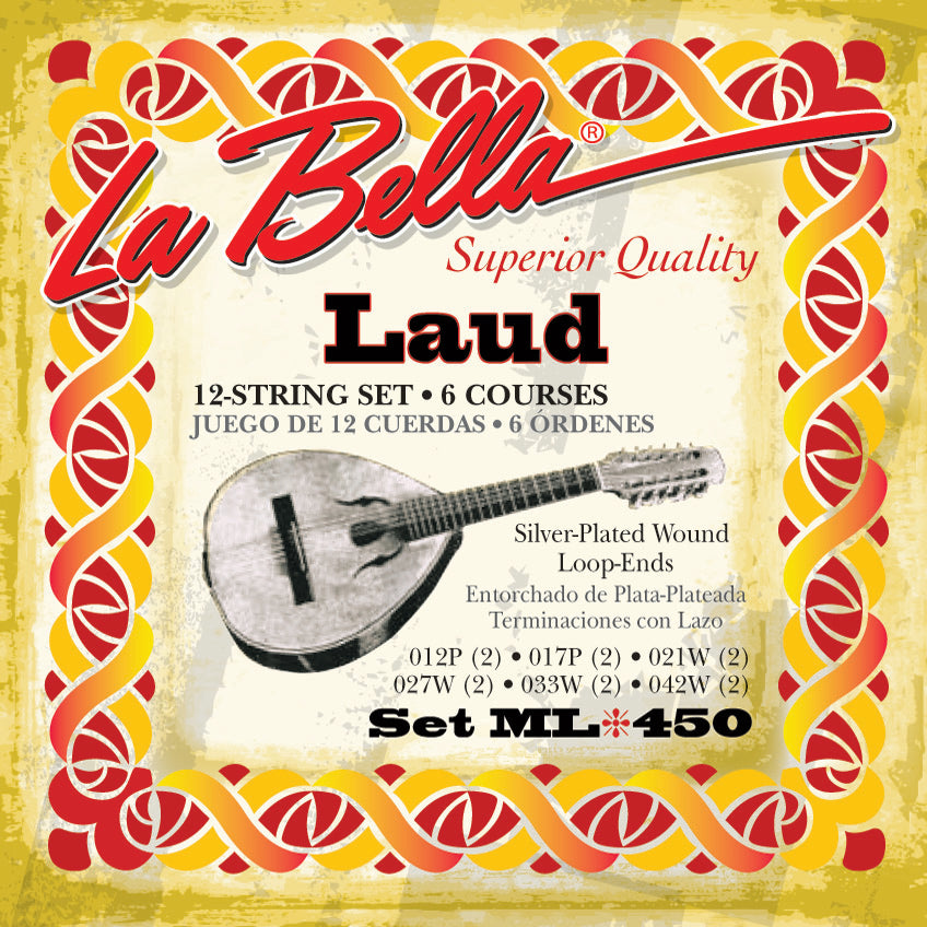 La Bella ML450 Laud Set Loop Ends