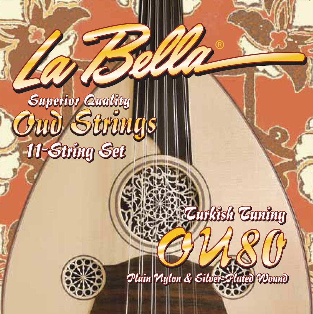 La Bella OU80 Oud Turkish Tuning Clear Nylon & Silver Plated Wound 11-String Set
