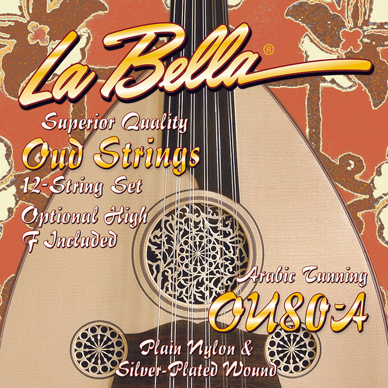 La Bella OU80A Oud Arabic Tuning Clear Nylon & Silver Plated Wound 12-String Set