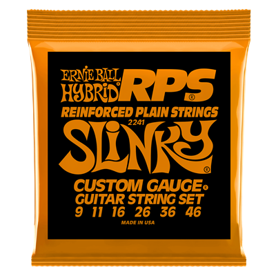 Ernie Ball Reinforced Plain String Nickelwound Hybrid Slinky Set 9-46