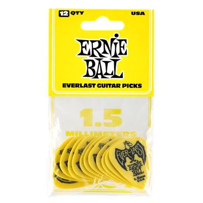 Ernie Ball Everlast Picks 12-Pack Yellow 1.5Mm