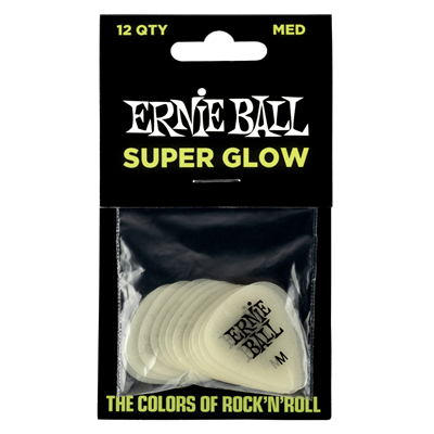 Ernie Ball Medium Super Glow Pick X 12