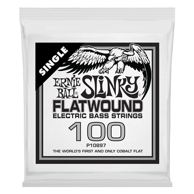 Ernie Ball .100 Cobalt Flatwound Electric Bass Single