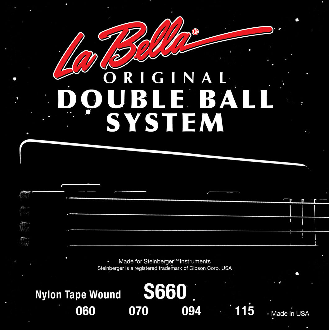 La Bella S660 4-String Black Nylon Tape Wound 60/115